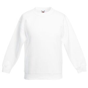 Fruit Of The Loom Kids Big Girls Classic 80/20 Set-In Sweatshirt / White